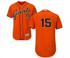 San Francisco Giants #15 Bruce Bochy Orange Alternate Flex Base Authentic Collection Baseball Jersey