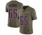 New England Patriots #65 Yodny Cajuste Limited Olive 2017 Salute to Service Football Jersey