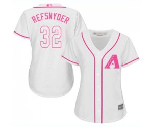 Women\'s Arizona Diamondbacks #32 Rob Refsnyder Replica White Fashion Baseball Jersey
