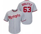 Washington Nationals #63 Sean Doolittle Replica Grey Road Cool Base Baseball Jersey