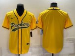 Green Bay Packers Blank Yellow Stitched MLB Cool Base Nike Baseball Jersey