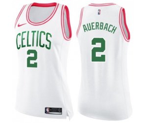 Women\'s Boston Celtics #2 Red Auerbach Swingman White Pink Fashion Basketball Jersey