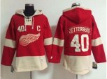 Detroit Red Wings #40 Henrik Zetterberg Red Old Time Lacer NHL Hoodie