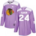 Chicago Blackhawks #24 Dominik Kahun Purple Authentic Fights Cancer Stitched NHL Jersey