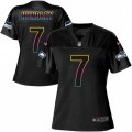 Women Seattle Seahawks #7 Brett Hundley Game Black Fashion NFL Jersey