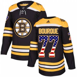 Boston Bruins #77 Ray Bourque Authentic Black USA Flag Fashion NHL Jersey
