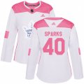Women Toronto Maple Leafs #40 Garret Sparks Authentic White Pink Fashion NHL Jersey