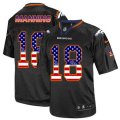 Denver Broncos #18 Peyton Manning Elite Black USA Flag Fashion NFL Jersey
