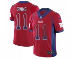 New York Giants #11 Phil Simms Limited Red Rush Drift Fashion Football Jersey