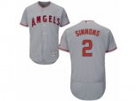 Los Angeles Angels of Anaheim #2 Andrelton Simmons Grey Flexbase Authentic Collection MLB Jersey