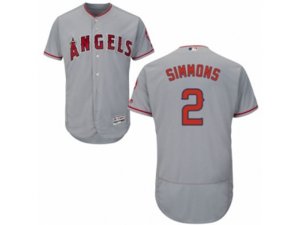 Los Angeles Angels of Anaheim #2 Andrelton Simmons Grey Flexbase Authentic Collection MLB Jersey