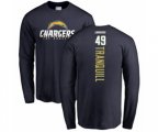 Los Angeles Chargers #49 Drue Tranquill Navy Blue Backer Long Sleeve T-Shirt