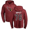 Arizona Cardinals #76 Mike Iupati Maroon Name & Number Logo Pullover Hoodie