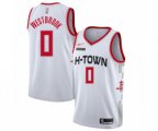 Houston Rockets #0 Russell Westbrook Authentic White Basketball Jersey - 2019-20 City Edition