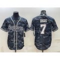 Dallas Cowboys #7 Trevon Diggs Grey Camo With Patch Cool Base Stitched Baseball Jersey