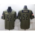 Los Angeles Chargers #52 Khalil Mack Olive Salute To Service Limited Stitched Jersey