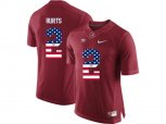 2016 US Flag Fashion Alabama Crimson Tide Jalen Hurts #2 College Football Limited Jerseys - Crimson