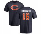 Chicago Bears #16 Pat O'Donnell Navy Blue Name & Number Logo T-Shirt