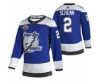 Tampa Bay Lightning #2 Luke Schenn 2021 Blue Stanley Cup Final Bound Reverse Retro Stitched Hockey Jersey