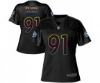 Women Tennessee Titans #91 Cameron Wake Game Black Fashion Football Jersey