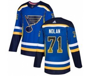Adidas St. Louis Blues #71 Jordan Nolan Authentic Blue Drift Fashion NHL Jersey
