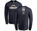 Los Angeles Chargers #69 Sam Tevi Navy Blue Backer Long Sleeve T-Shirt