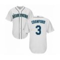 Seattle Mariners #3 J.P. Crawford Authentic White Home Cool Base Baseball Player Jersey