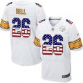 Pittsburgh Steelers #26 Le'Veon Bell Elite White Road USA Flag Fashion NFL Jersey