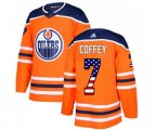 Edmonton Oilers #7 Paul Coffey Authentic Orange USA Flag Fashion NHL Jersey