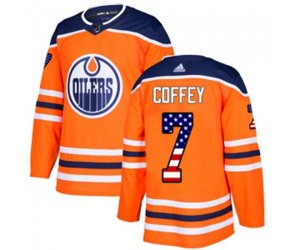 Edmonton Oilers #7 Paul Coffey Authentic Orange USA Flag Fashion NHL Jersey