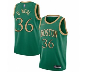 Boston Celtics #36 Shaquille O\'Neal Authentic Green Basketball Jersey - 2019-20 City Edition