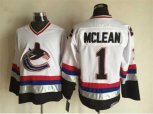 Vancouver Canucks #1 Kirk Mclean Throwback white NHL jerseys