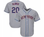 New York Mets #20 Pete Alonso Replica Grey Road Cool Base Baseball Jersey