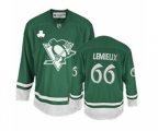 Reebok Pittsburgh Penguins #66 Mario Lemieux Authentic Green St Patty's Day NHL Jersey