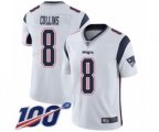 New England Patriots #8 Jamie Collins White Vapor Untouchable Limited Player 100th Season Football Jersey