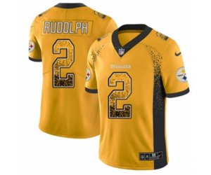 Pittsburgh Steelers #2 Mason Rudolph Limited Gold Rush Drift Fashion NFL Jersey