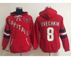Women Washington Capitals #8 Alex Ovechkin Red [pullover hooded sweatshirt]