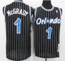 Orlando Magic #1 Tracy Mcgrady Black Mitchell & Ness Black Retired Player Jersey
