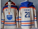 Edmonton Oilers #21 Andrew Ference Cream Sawyer Hooded Sweatshirt Stitched NHL Jersey