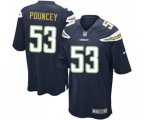 Los Angeles Chargers #53 Mike Pouncey Game Navy Blue Team Color Football Jersey