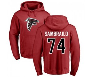 Atlanta Falcons #74 Ty Sambrailo Red Name & Number Logo Pullover Hoodie