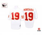 Kansas City Chiefs #19 Joe Montana White Authentic Throwback Football Jersey