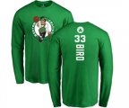 Boston Celtics #33 Larry Bird Kelly Green Backer Long Sleeve T-Shirt
