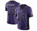 Baltimore Ravens #75 Jonathan Ogden Limited Purple Rush Drift Fashion Football Jersey