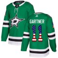 Dallas Stars #11 Mike Gartner Authentic Green USA Flag Fashion NHL Jersey