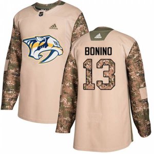 Nashville Predators #13 Nick Bonino Authentic Camo Veterans Day Practice NHL Jersey