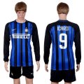 2017-18 Inter Milan 9 ICARDI Home Long Sleeve Soccer Jersey