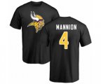 Minnesota Vikings #4 Sean Mannion Black Name & Number Logo T-Shirt