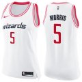 Women's Washington Wizards #5 Markieff Morris Swingman White Pink Fashion NBA Jersey
