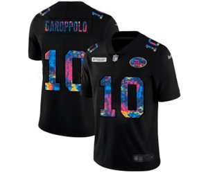 San Francisco 49ers #10 Jimmy Garoppolo Multi-Color Black 2020 NFL Crucial Catch Vapor Untouchable Limited Jersey